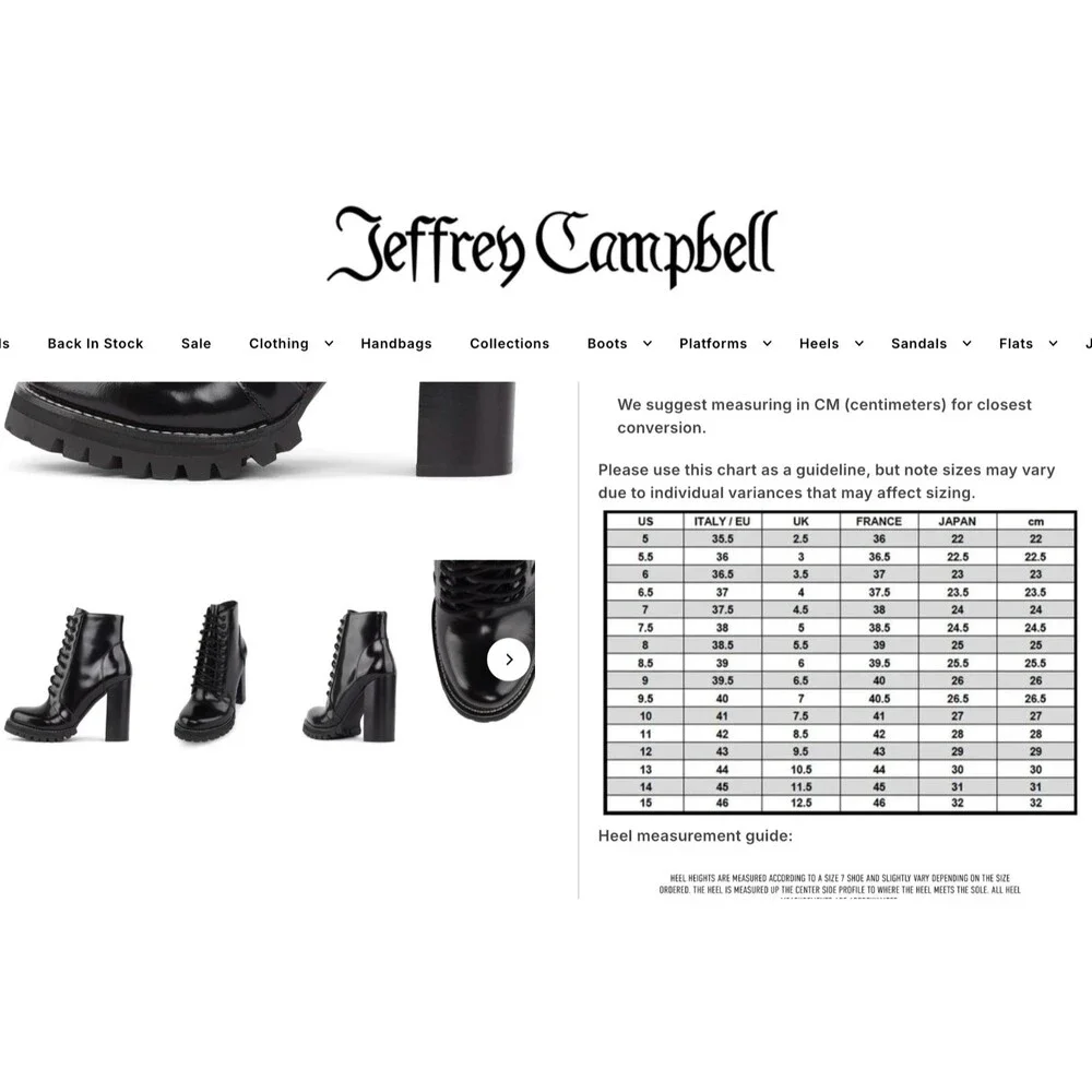 Jeffrey Campbell Legion Boot Women 8.5M Black Leather Heel Lace Zip Lug Ankle - Picture 13 of 13